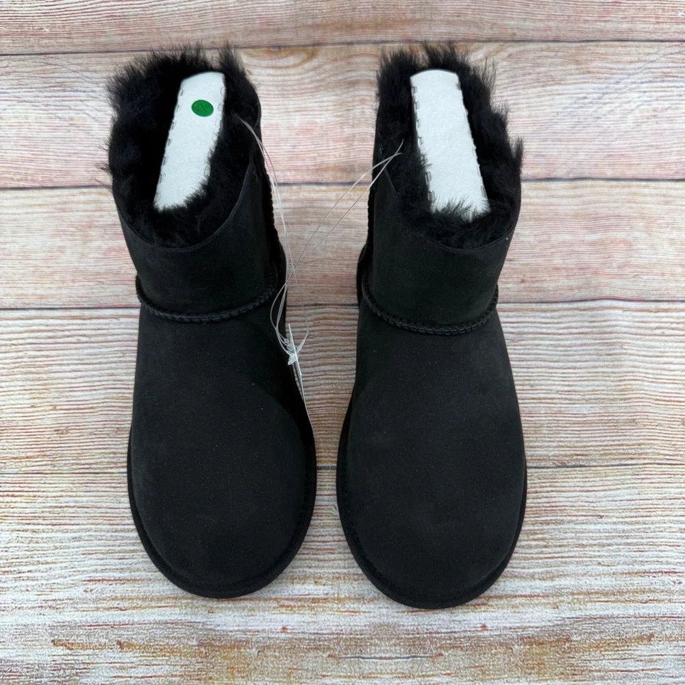 Kirkland Signature‎ Kids Black Shearling Suede Ankle Boots US 2 7771011 NEW